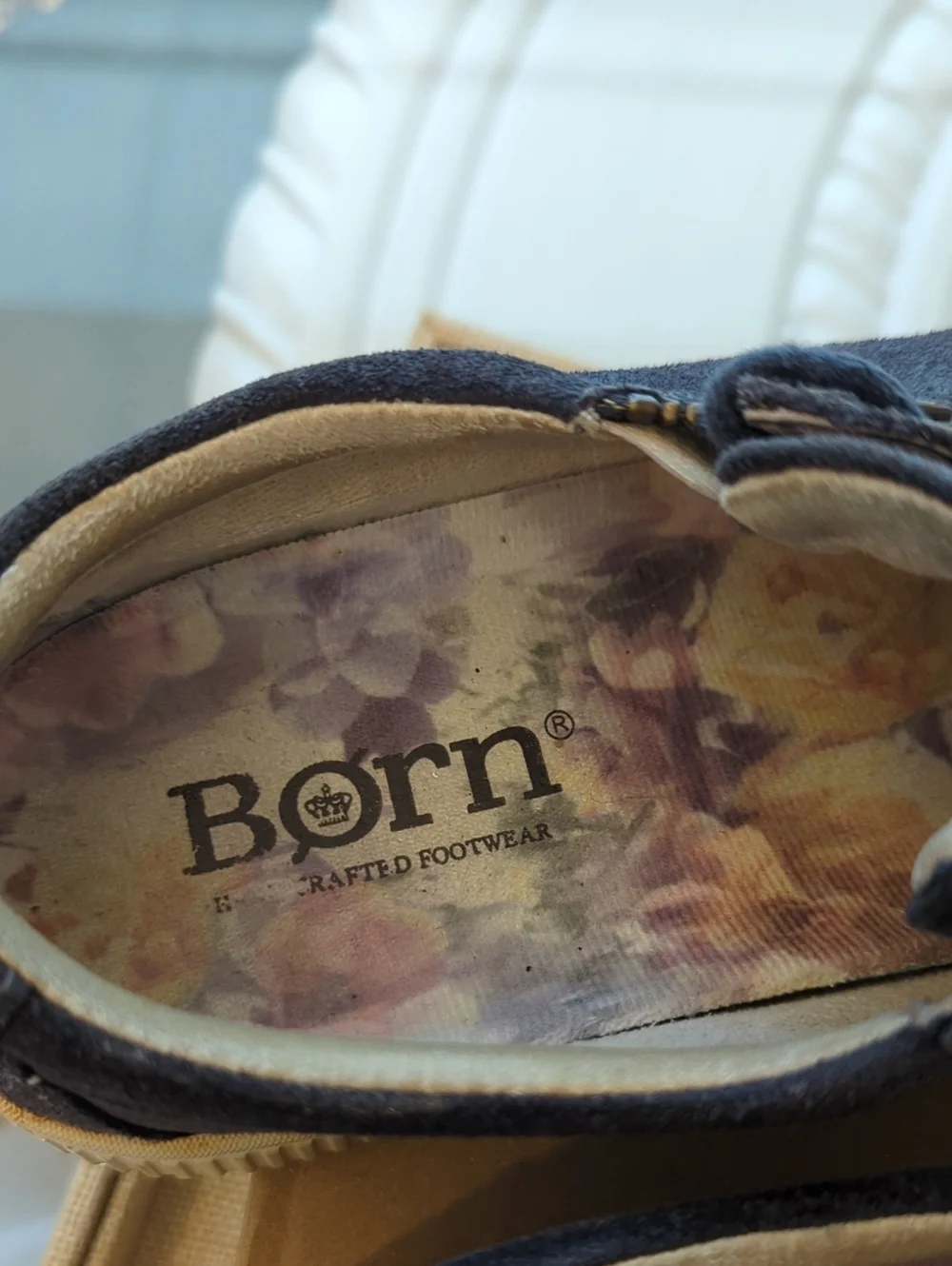 Born Tamara  Blue Canvas Sneakers with Tan Sole 7